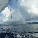 Rainbows greet us as we approach Hiva Oa!