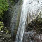 Michael braves eel-infested waters to swim at the magnificent Vai’e’enui waterfall (Fatu Hiva)