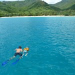 Leah learns to snorkel at Hanamoenoa