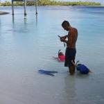 Getting ready to snorkel (Fakarava)