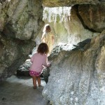 Girls exploring Niue cave